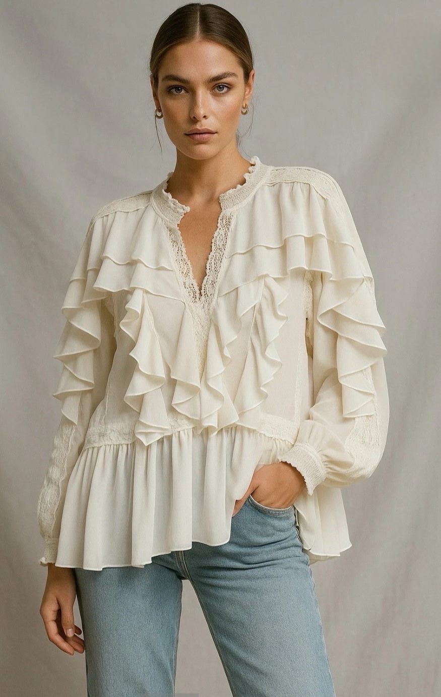 Blouse à volants