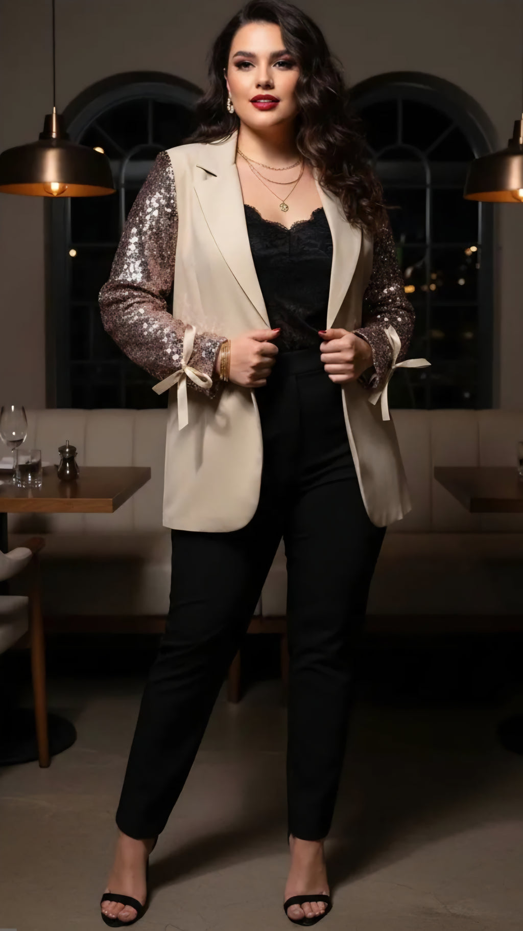 Blazer a manche paillettées